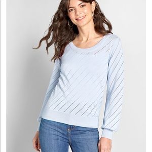 Light blue balloon sleeve sweater